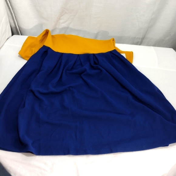 Lularoe Amelia Pleated Color Block Pleated Flowy Midi Dress - Picture 7 of 14